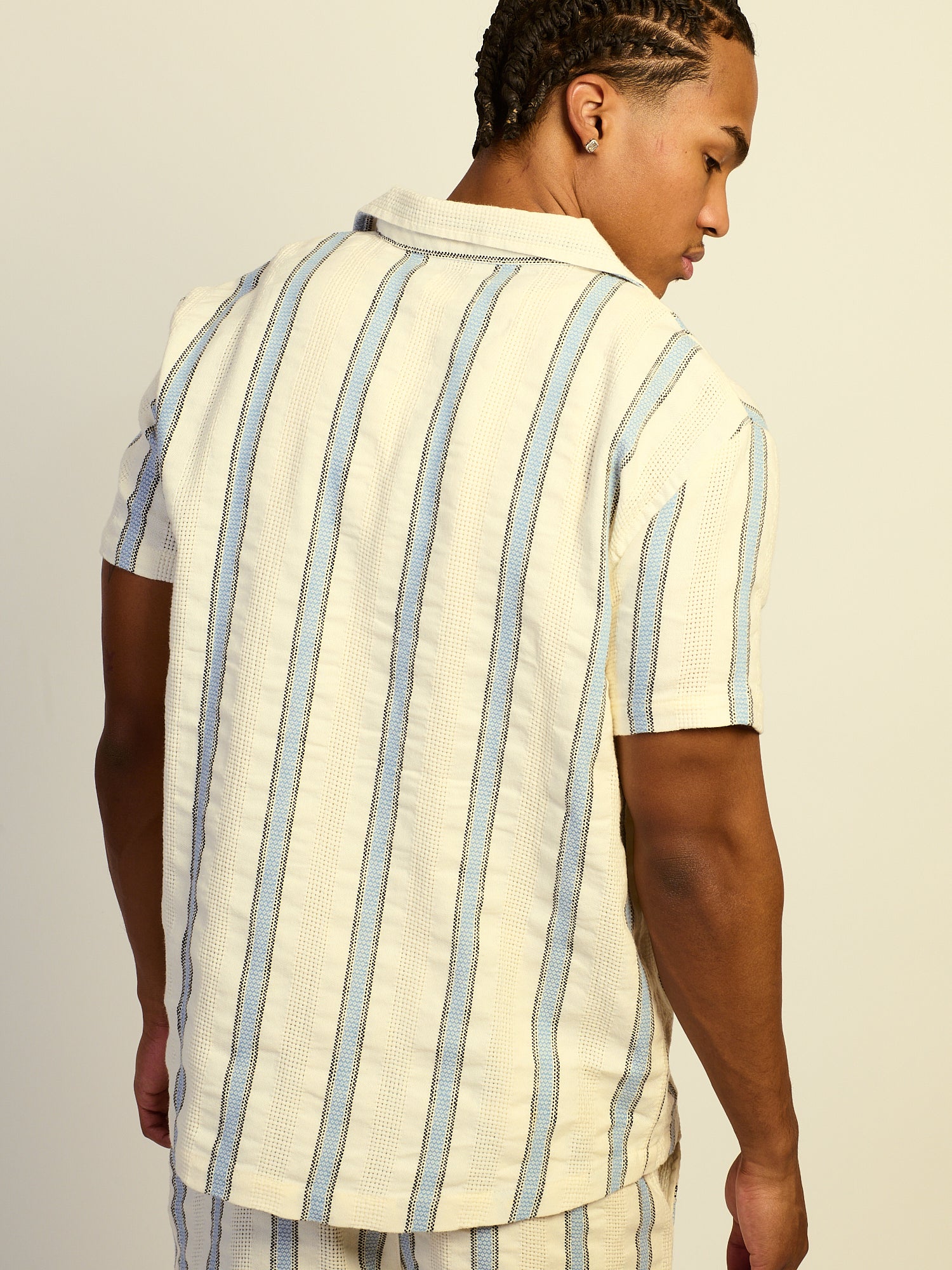 KOLBY RELAXED FIT STRIPE SHIRT - BLUE