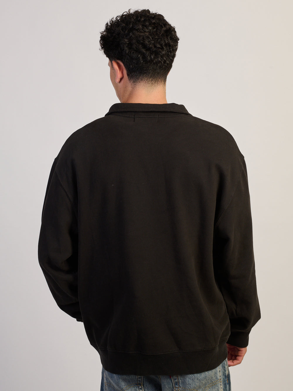 QUART DE ZIP KOLBY COUPE DÉCONTRACTÉE - NOIR 