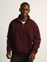KOLBY RELAXED FIT QUARTER ZIP SWEATER - PLUM