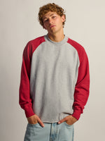 KOLBY RAGLAN CREW SWEAT À CAPUCHE - ROUGE
