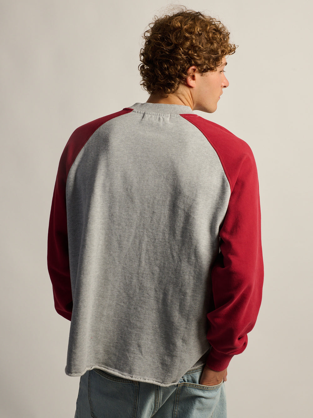 KOLBY RAGLAN CREW SWEAT À CAPUCHE - ROUGE