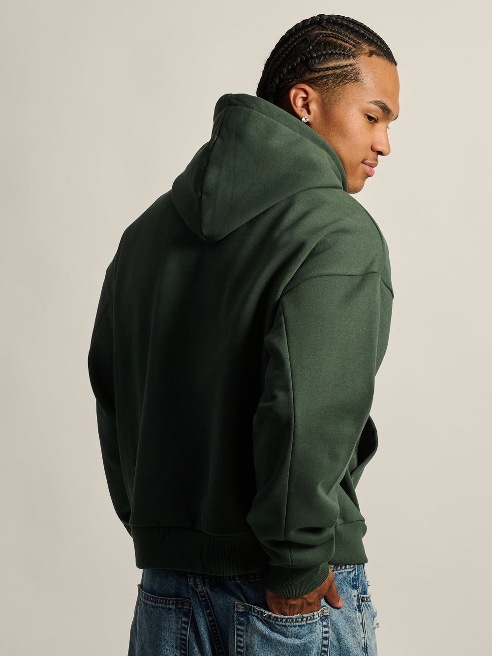 KOLBY SHORT CUT HEAVYWEIGHT HOODIE - GREEN