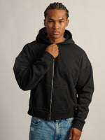 KOLBY SHORT CUT HEAVYWEIGHT ZIP - UP HOODIE - NOIR