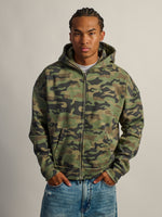 KOLBY SHORT CUT HEAVYWEIGHT ZIP - UP HOODIE - CAMOUFLAGE