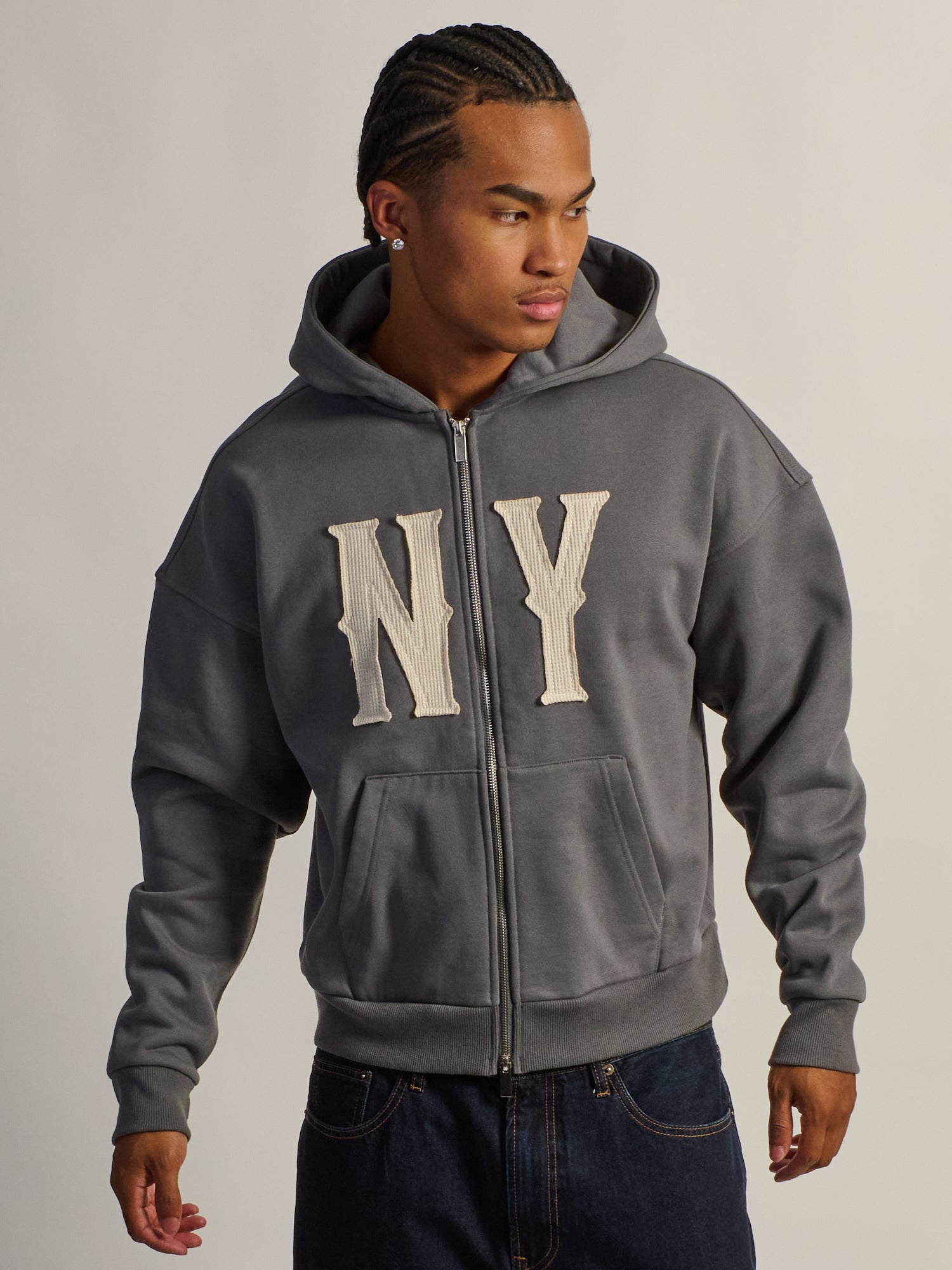 KOLBY SHORT CUT POIDS LOURD ZIP-UP - CHARBON