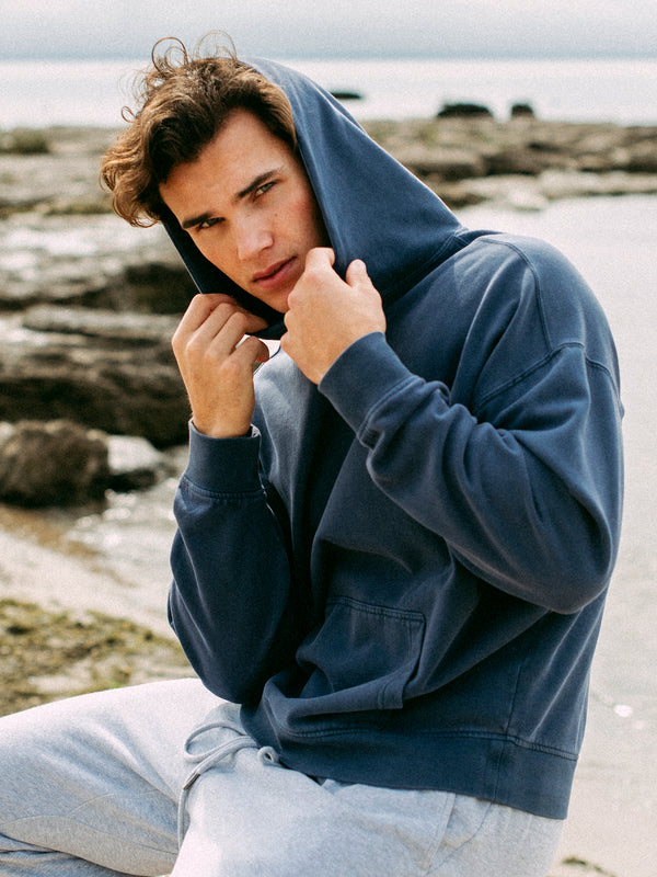 KOLBY RELAXED FIT HOODIE - BLUE