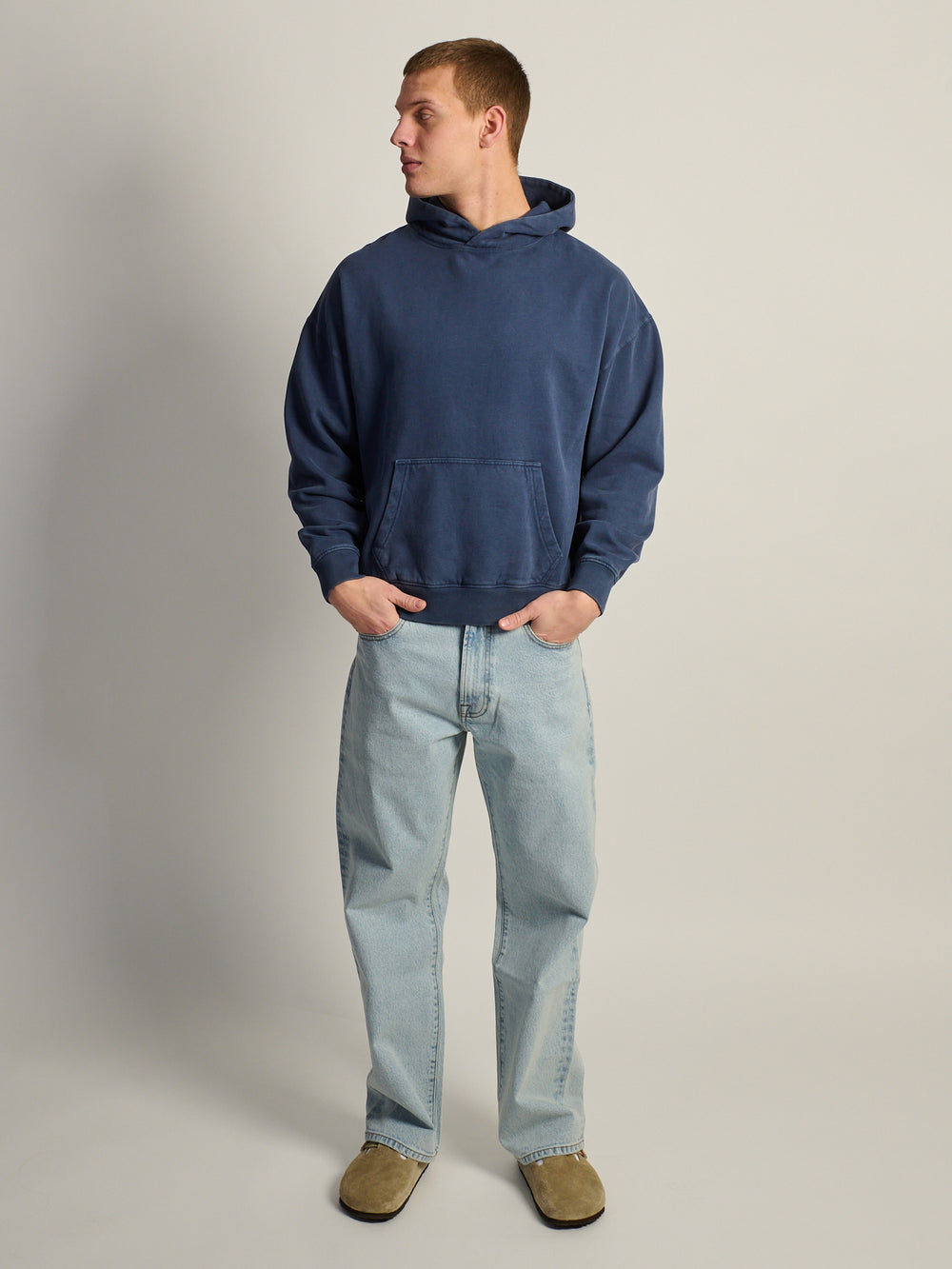 KOLBY RELAXED FIT HOODIE - BLUE