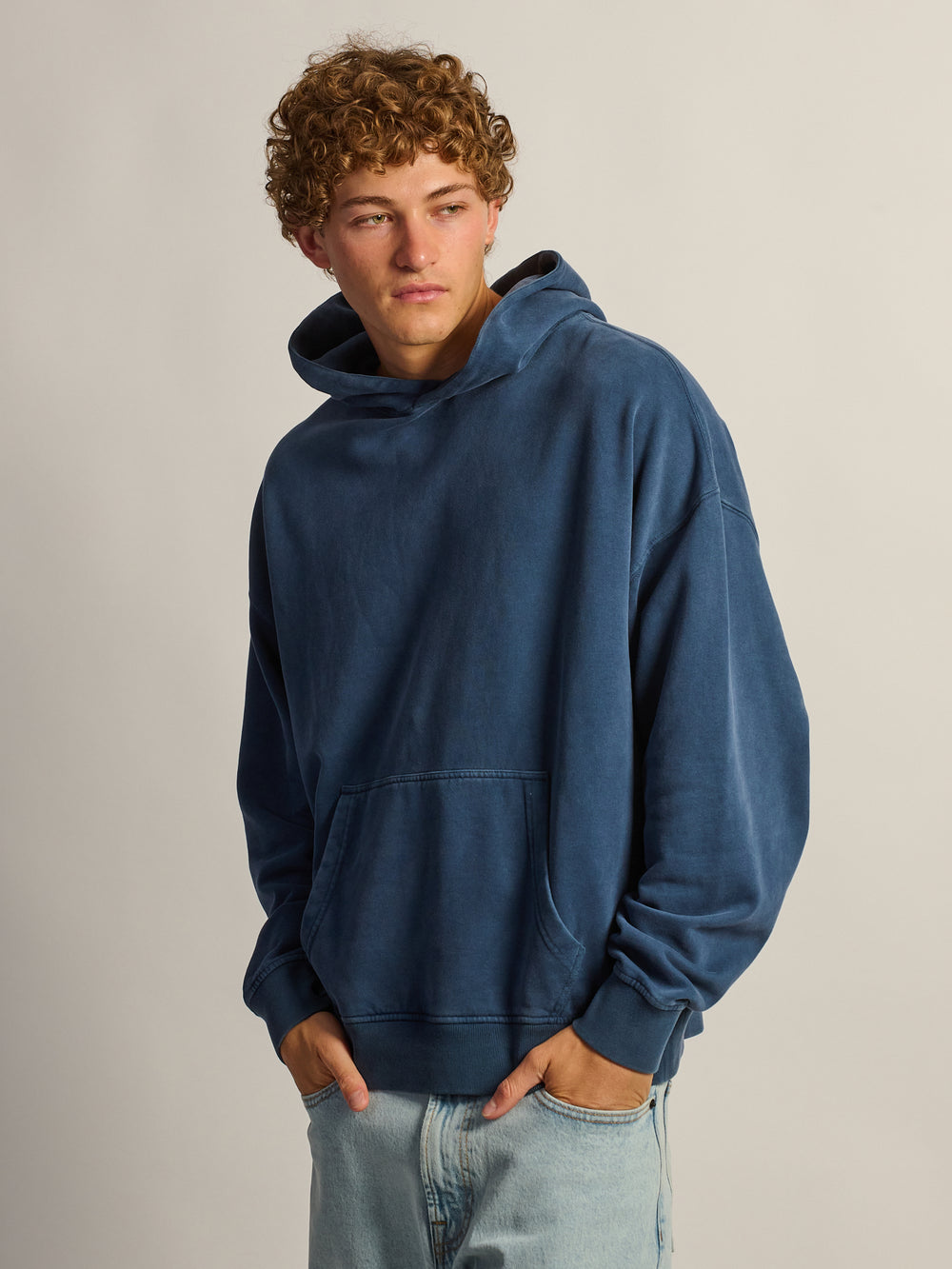 KOLBY RELAXED FIT HOODIE - CHARCOAL NAVY