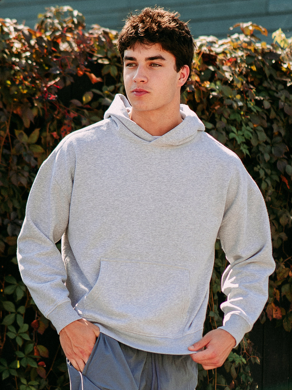 KOLBY RELAXED FIT HOODIE HEATHER GREY