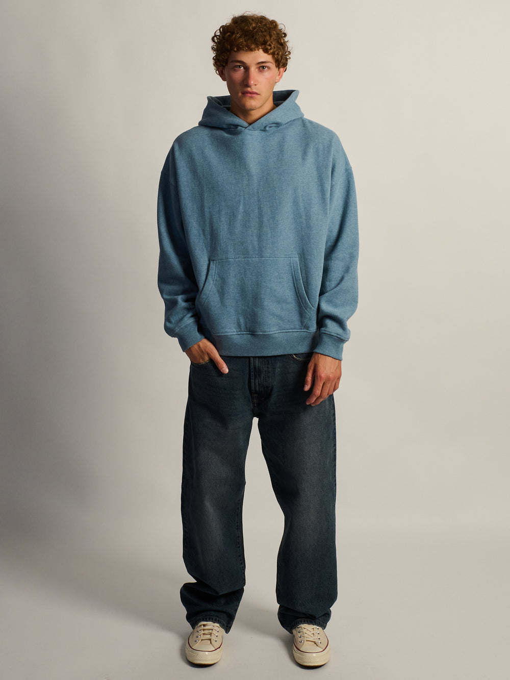 KOLBY SWEAT À CAPUCHE COUPE RELAXÉE - BLEU