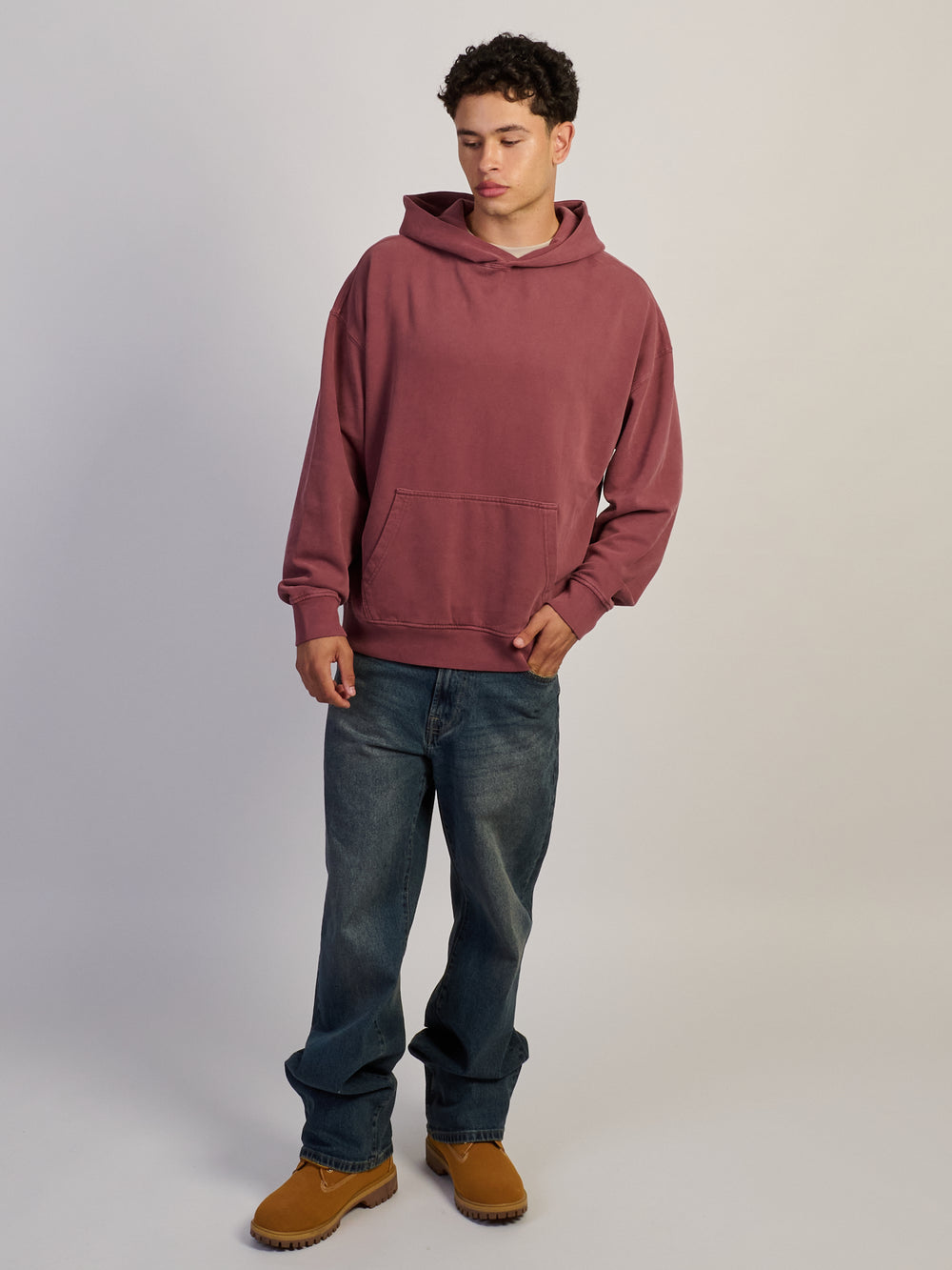 KOLBY RELAXED FIT HOODIE - BURGUNDY