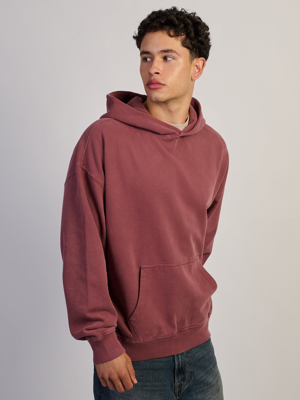KOLBY RELAXED FIT HOODIE - BURGUNDY