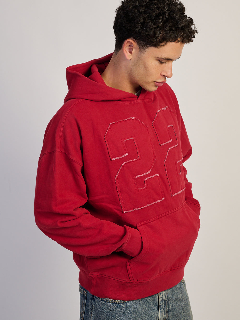 KOLBY RELAXED FIT HOODIE - RED