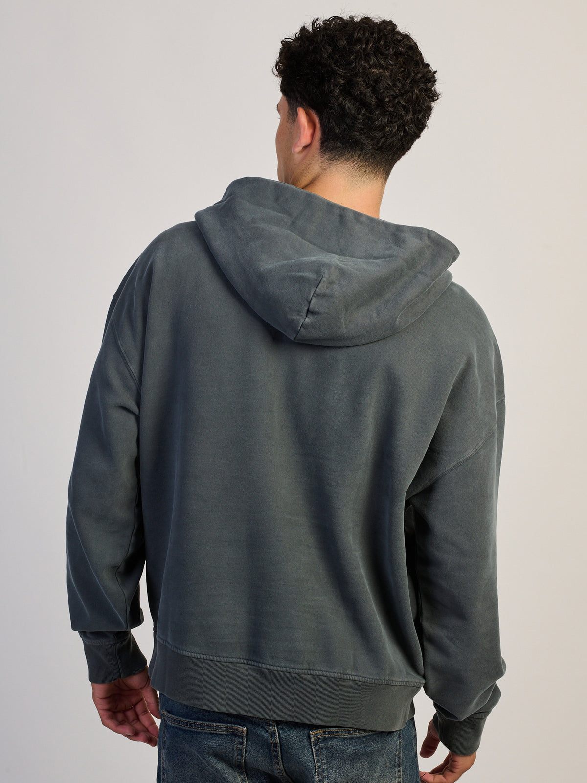 KOLBY RELAXED FIT QUARTER ZIP HOODIE - CHARCOAL