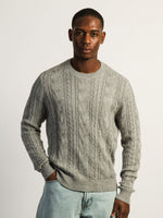 KOLBY CABLE KNIT SWEATER - HEATHER GREY