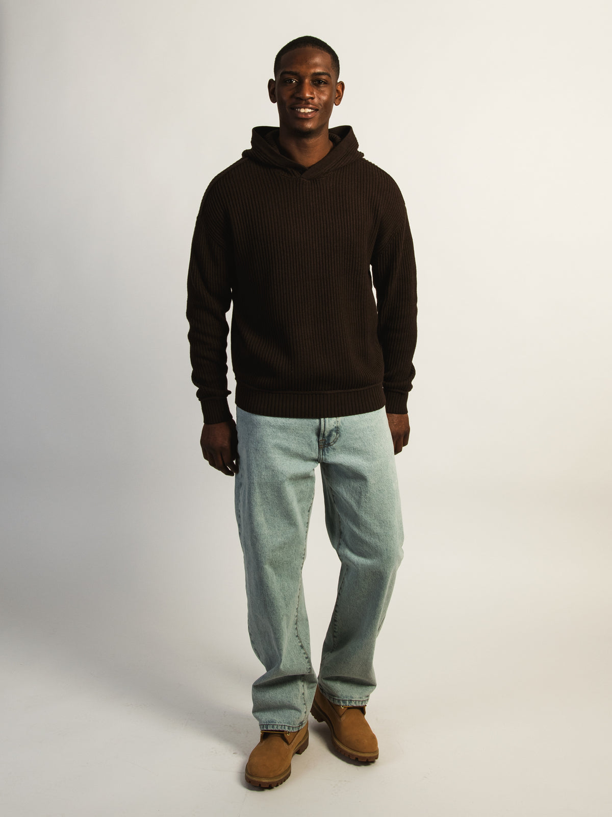 KOLBY SWEATER HOODIE - CHOCOLATE