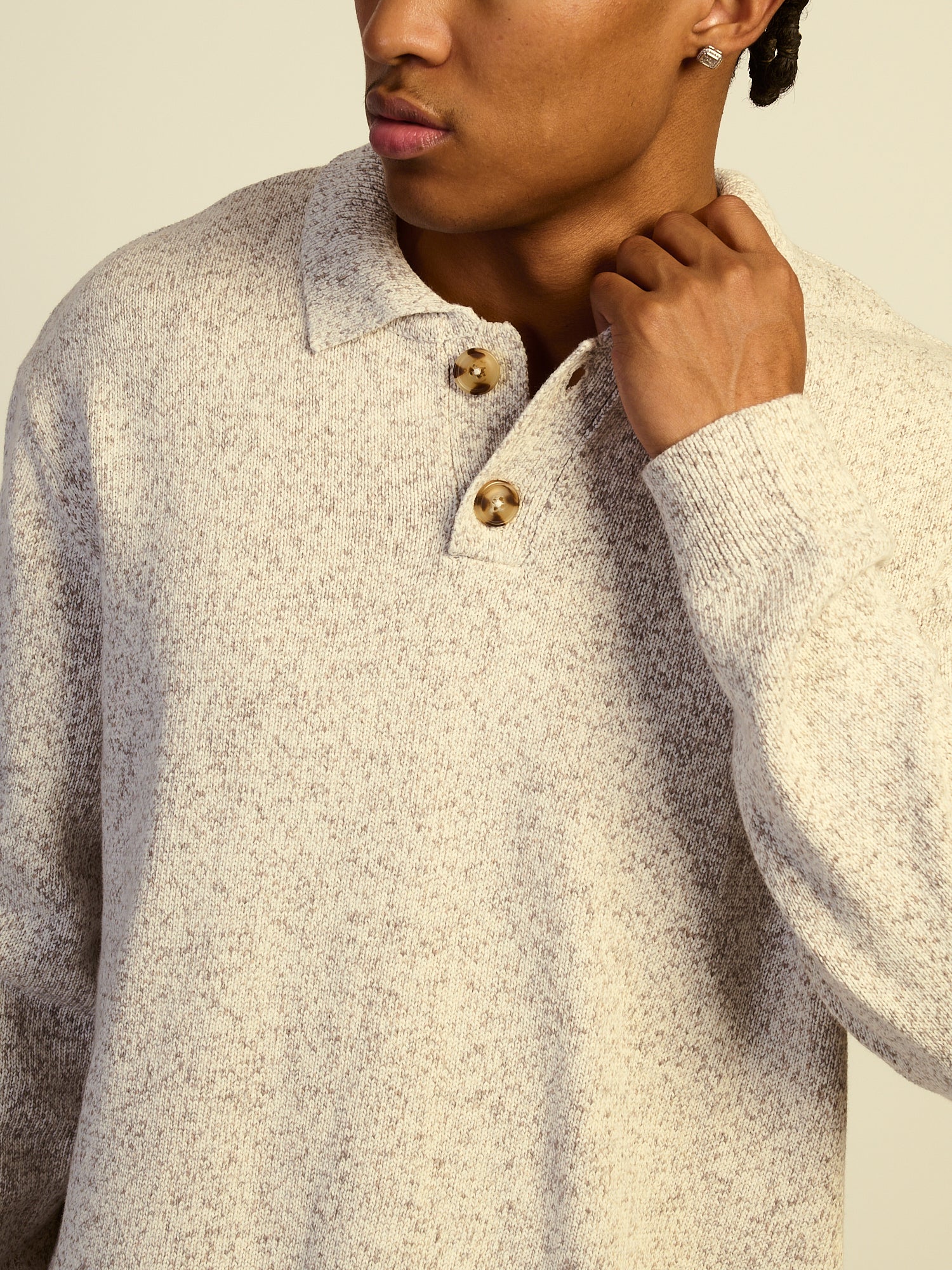 KOLBY COLLARED SWEATER - NATURAL