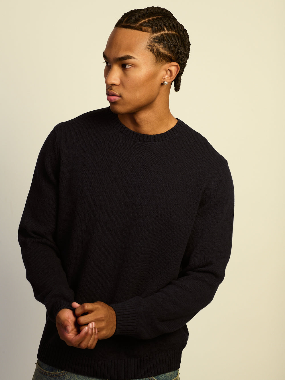 KOLBY LIGHTWEIGHT SWEATER - CHARCOAL NAVY