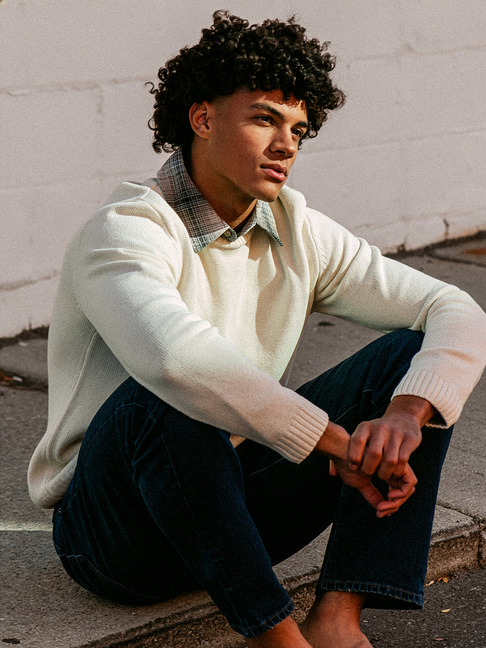 KOLBY LIGHTWEIGHT SWEATER - NATURAL