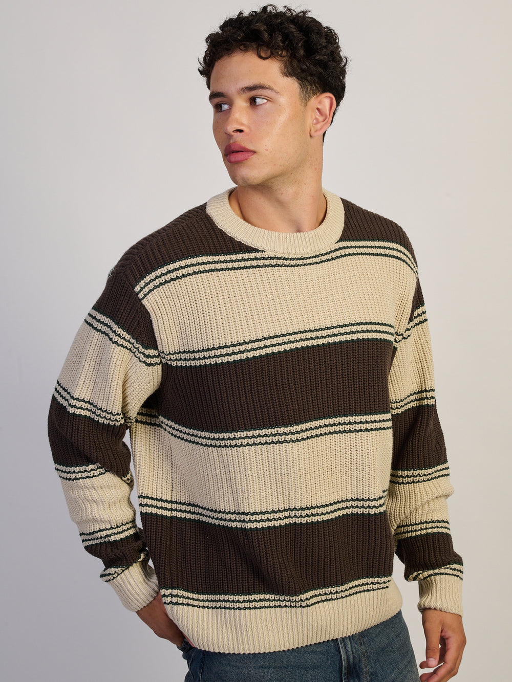 KOLBY KOLBY WAFFLE CREW SWEATER - BROWN - Boathouse