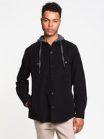 KOLBY COLLARED HOODIE BUTTON UP - CLEARANCE