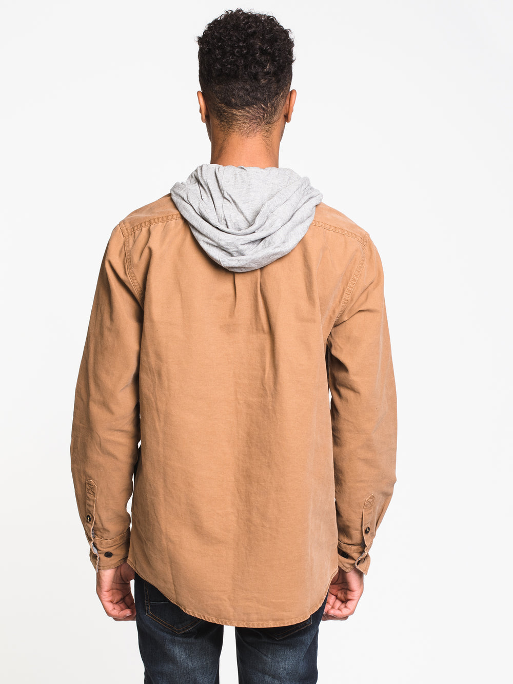 KOLBY COLLARED HOODIE BUTTON UP - CLEARANCE