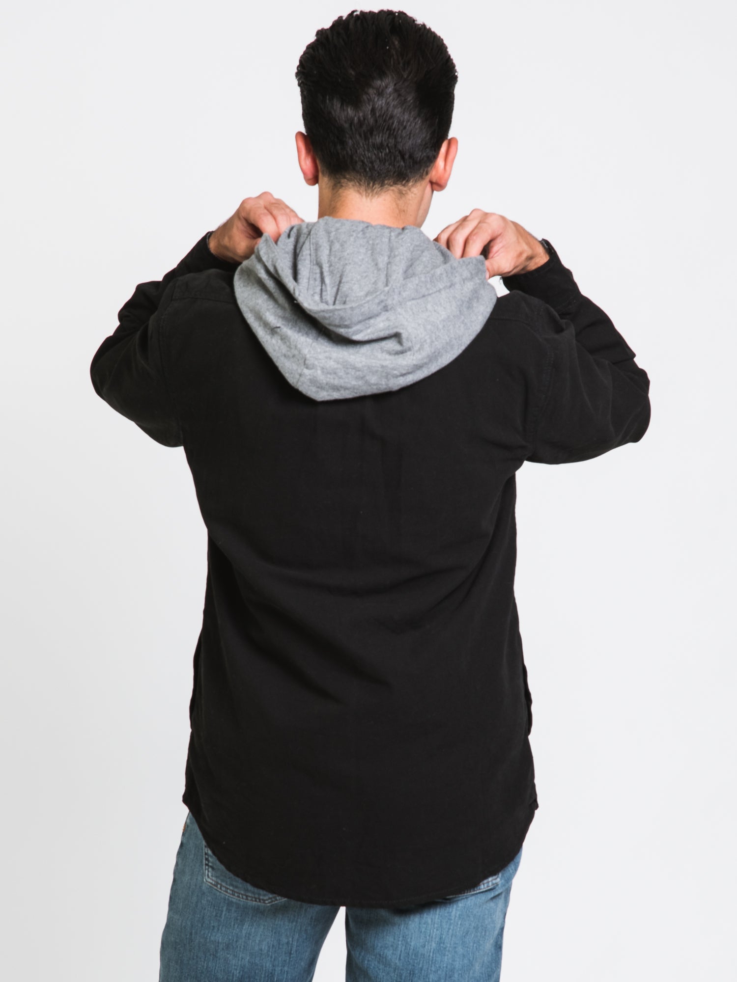 KOLBY COLLARED HOODIE BUTTON-UP - CLEARANCE