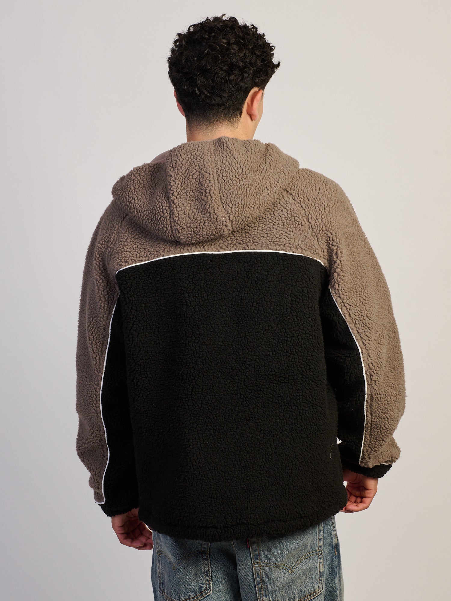 VESTE À CAPUCHON KOLBY EN SHERPA - BRUN