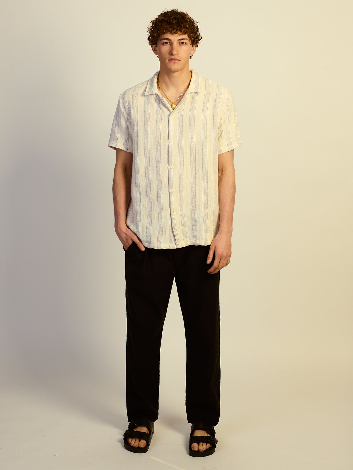 KOLBY RELAXED FIT LN BLEND PANT - BLACK
