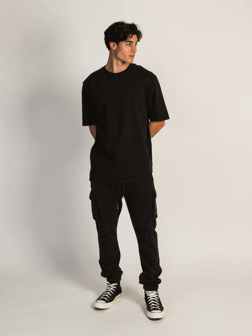 KOLBY PARKER GARMET DYE CARGO JOGGER - BLACK