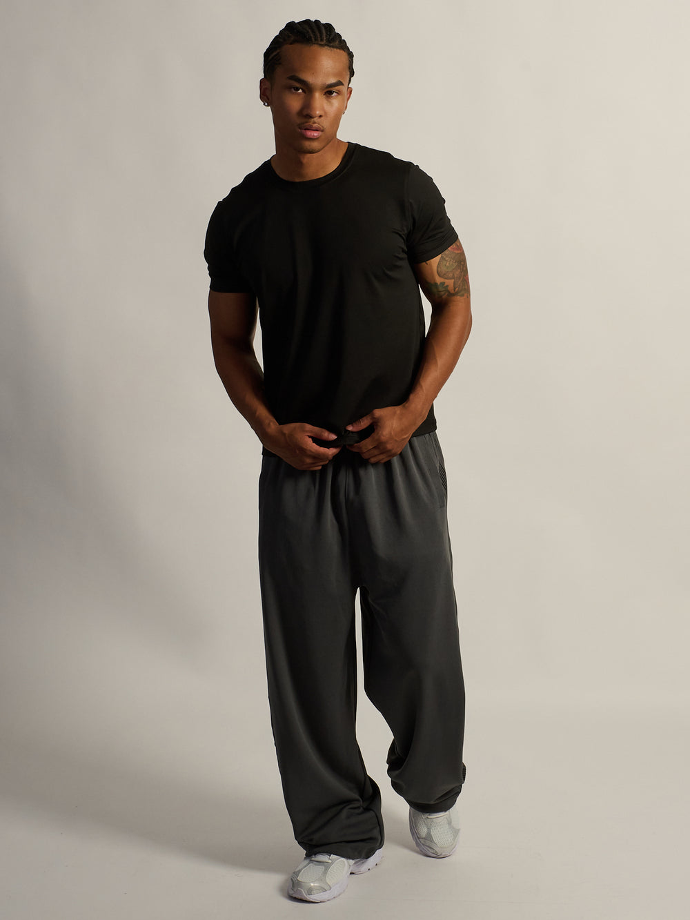 PANTALON EN TRICOT SUPER BAGGY KOLBY - CHARBON