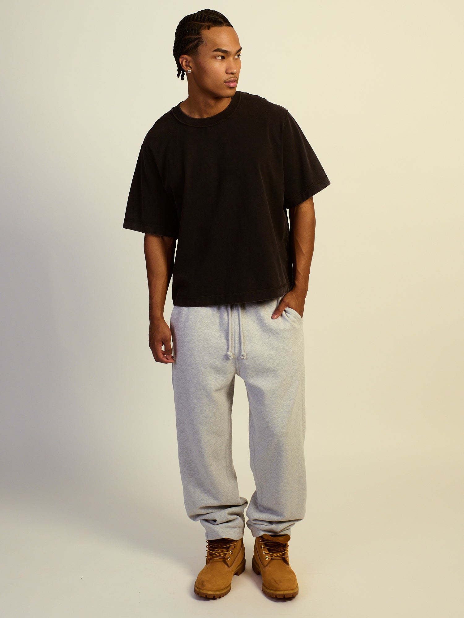 KOLBY BAGGY SWEATPANT - HEATHER GREY