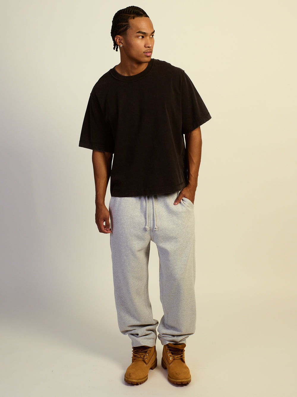 KOLBY BAGGY SWEATPANT - HEATHER GREY