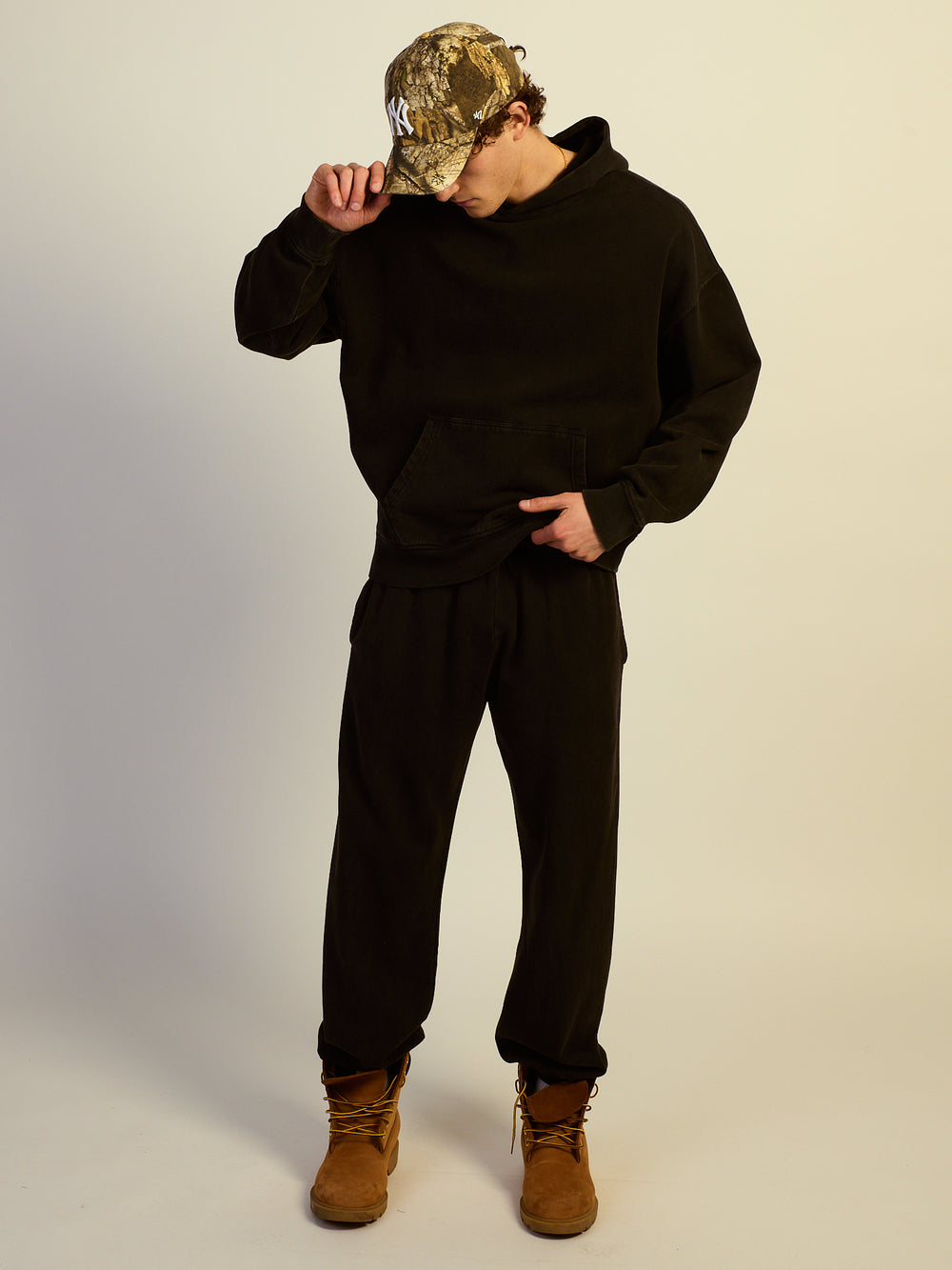 KOLBY BAGGY FLEECE JOGGER - BLACK