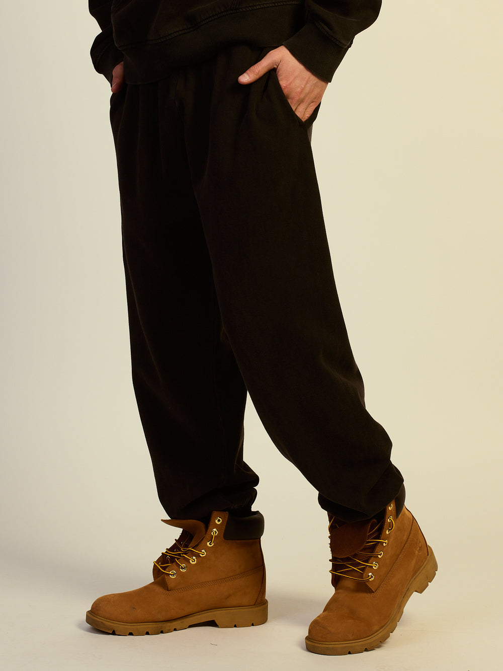 KOLBY BAGGY FLEECE JOGGER - BLACK