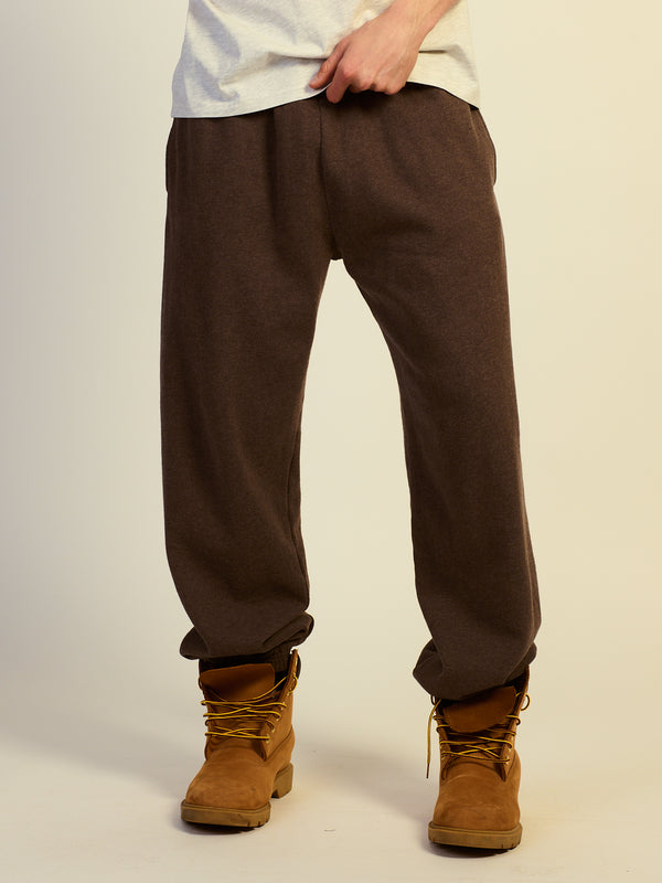 KOLBY BAGGY FLEECE JOGGER - HEATHER CHOCOLATE