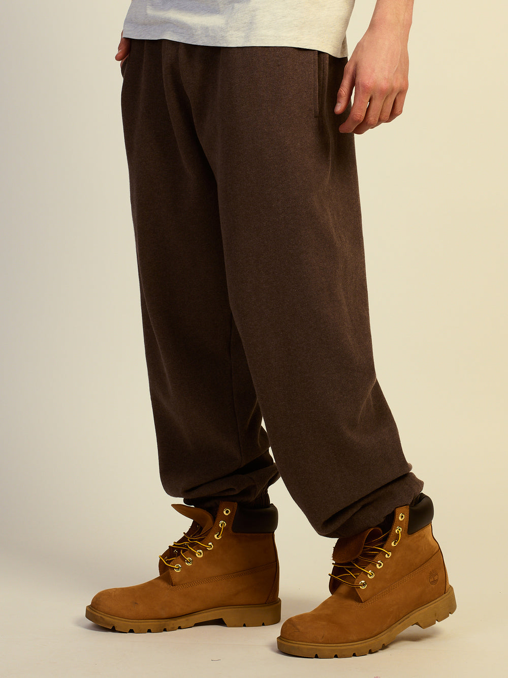 KOLBY BAGGY FLEECE JOGGER - HEATHER CHOCOLATE