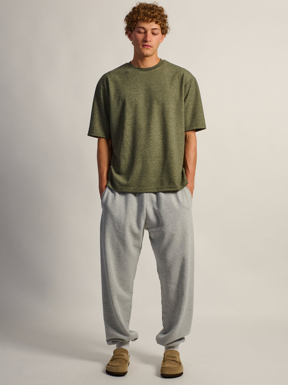 JOGGER POLAIRE KOLBY BAGGY – GRIS CHINÉ