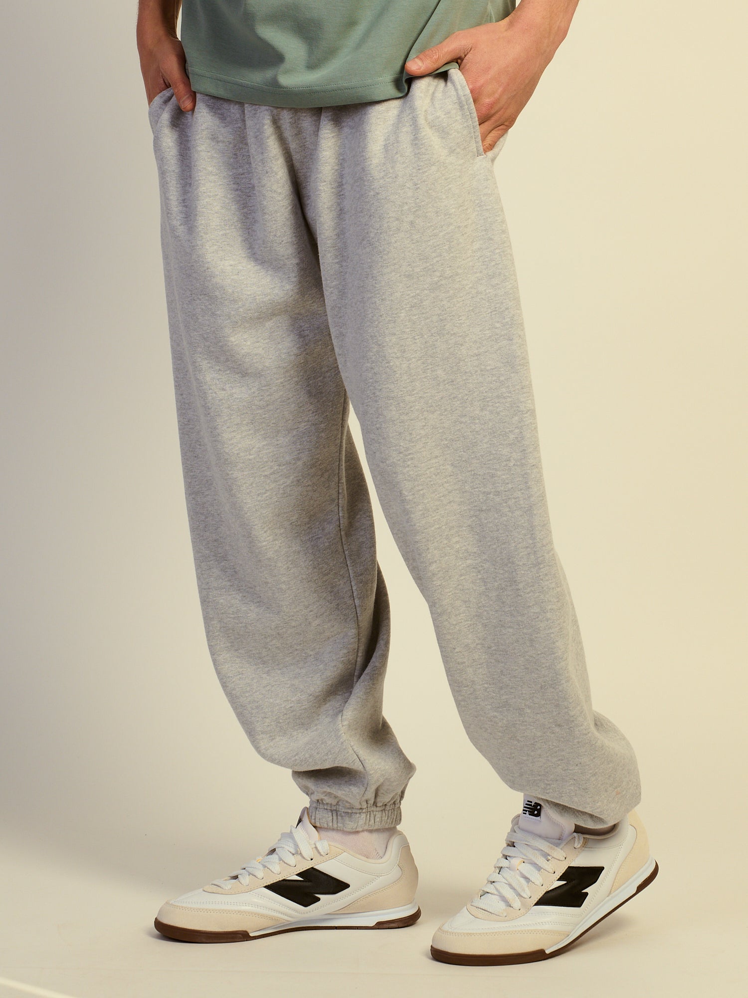 KOLBY BAGGY JOGGER POLAIRE - GRIS CHINÉ