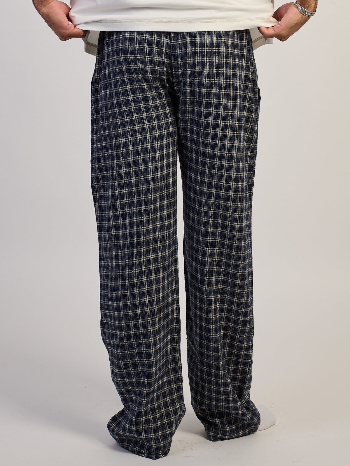 PANTALON KOLBY À CARREAUX - BLEU