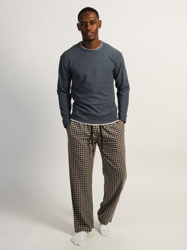 KOLBY PLAID PANT - BROWN