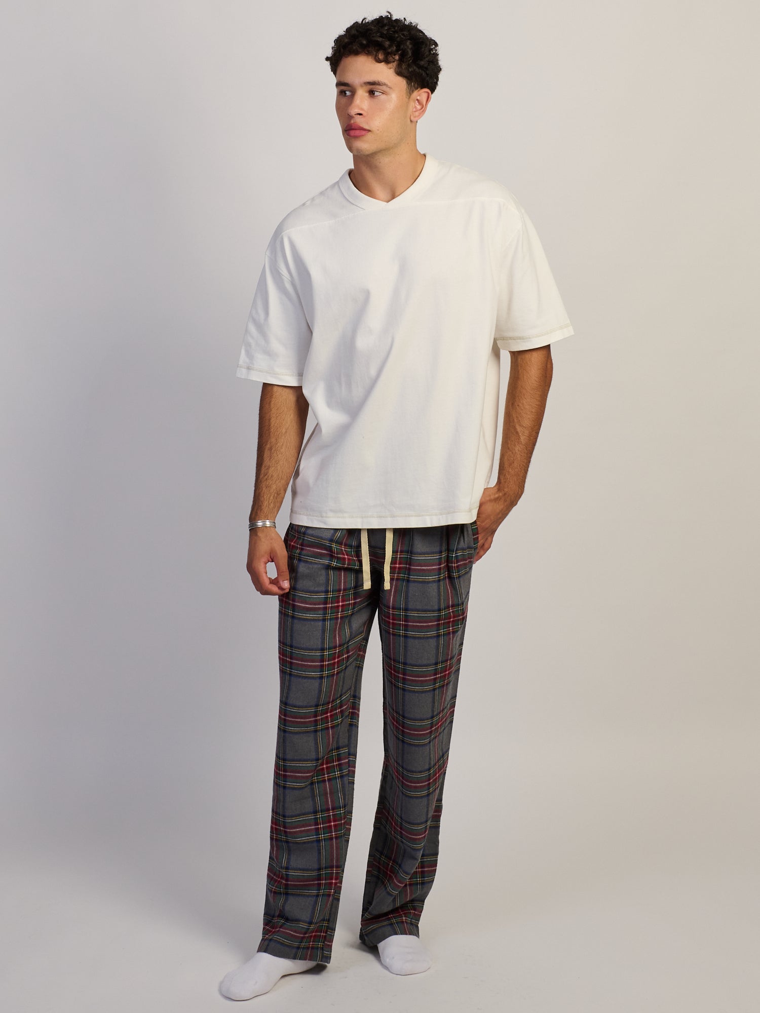 KOLBY PLAID PANT - GREY
