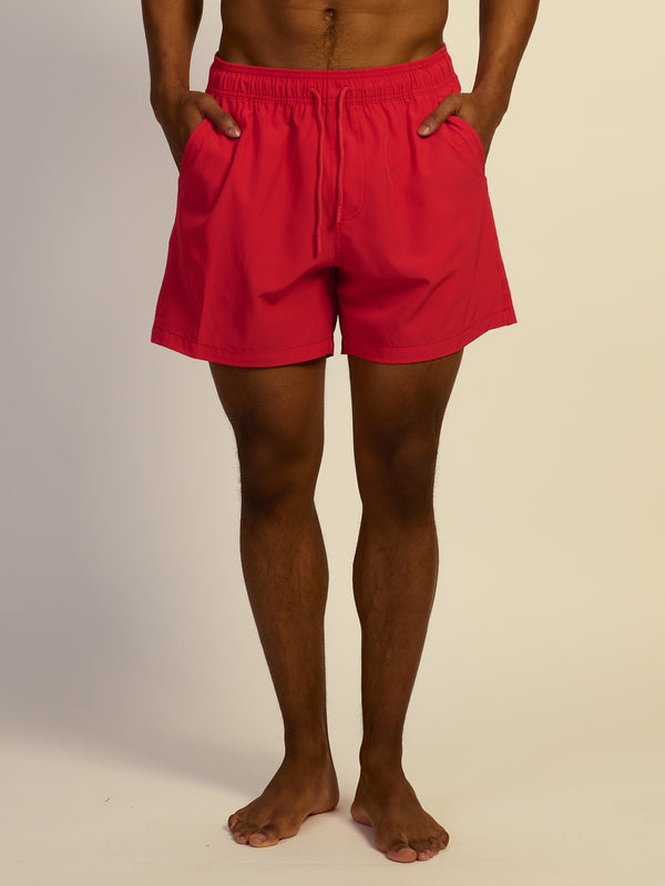 KOLBY SWIM WAVE STRETCH 5in SWIM SHORT - RED