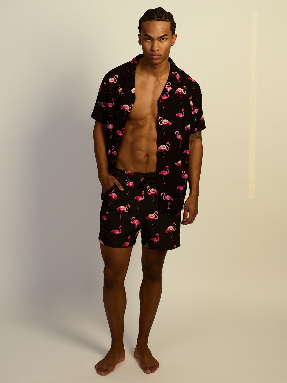 SHORT 5in EXTENSIBLE KOLBY SWIM FLAMINGO