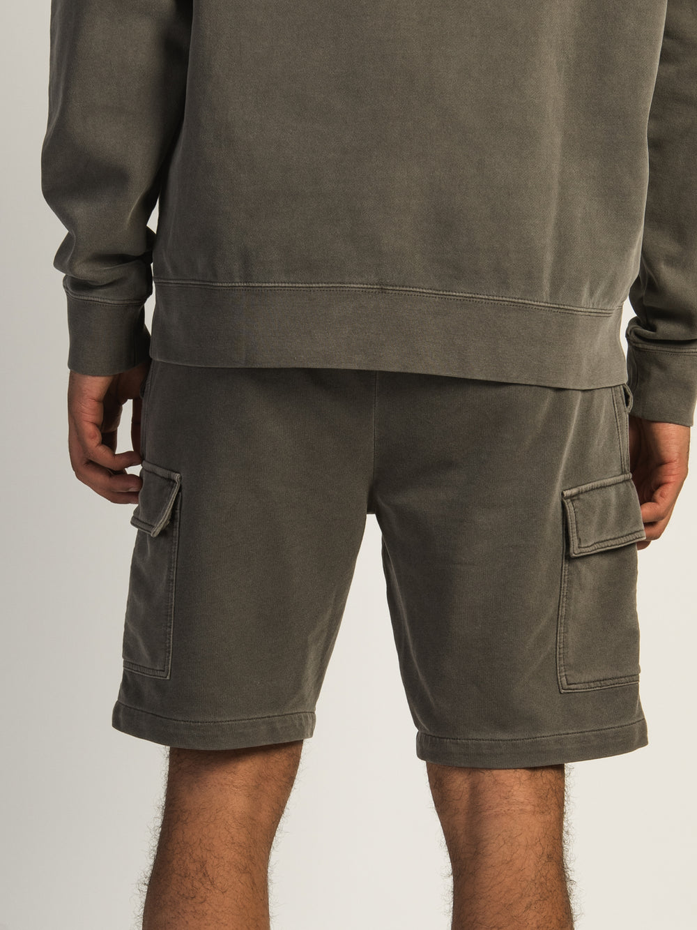 SHORT CARGO GARMENT DYE EN TISSUS ÉPONGE - IRON