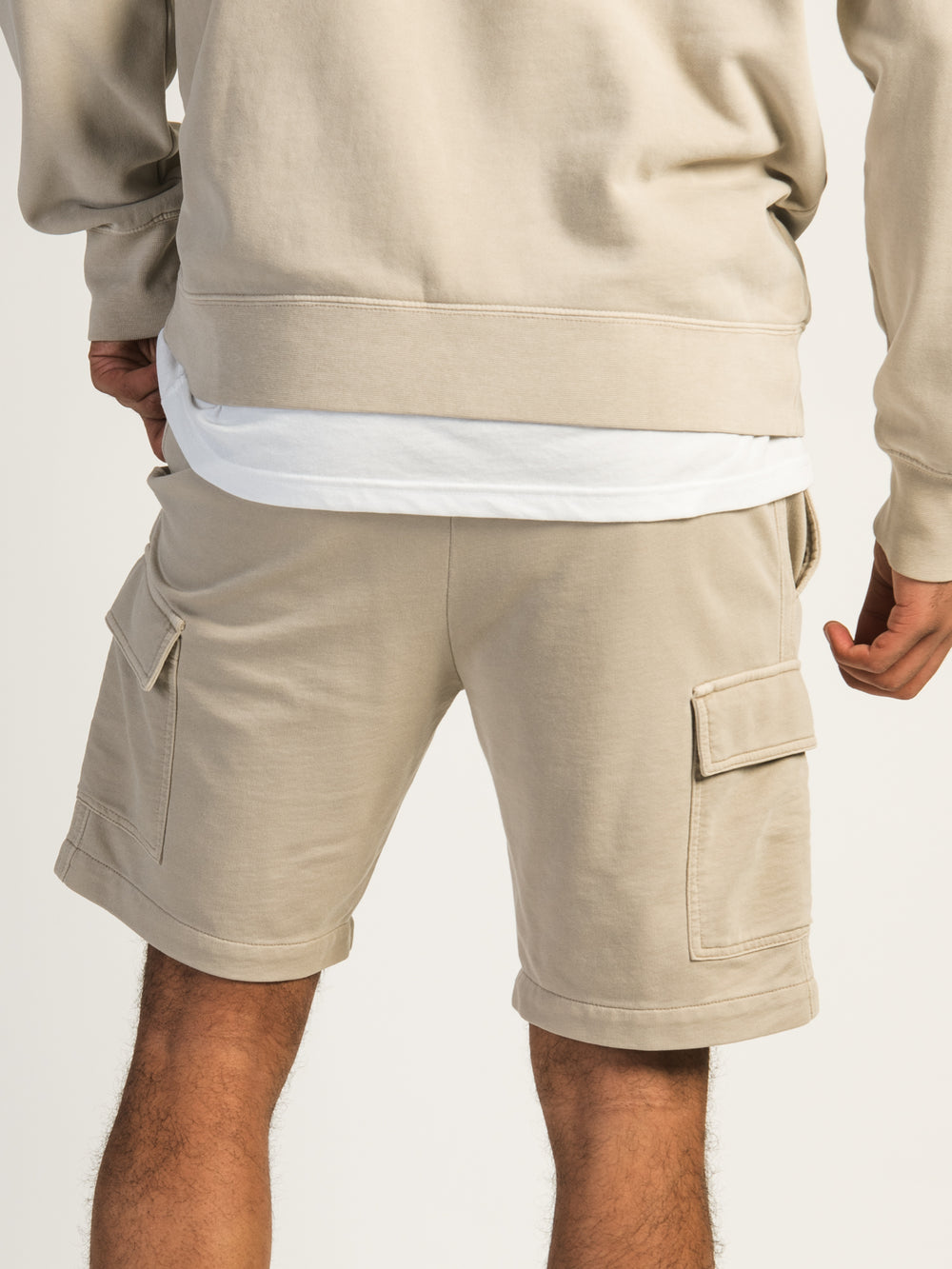 KOLBY GARMENT DYE FRENCH TERRY CARGO SHORT - OATMEAL