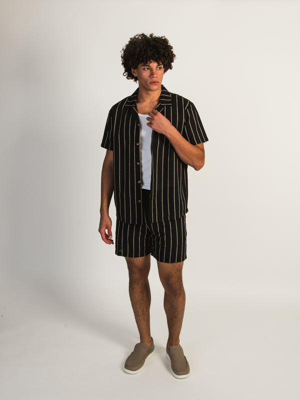 KOLBY STRIPE SHORT - BLACK