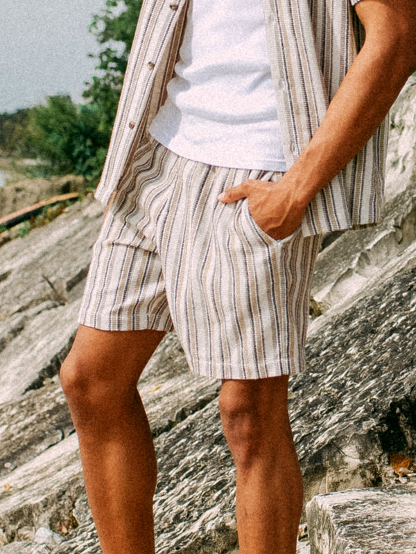 KOLBY STRIPE SHORT - CREAM