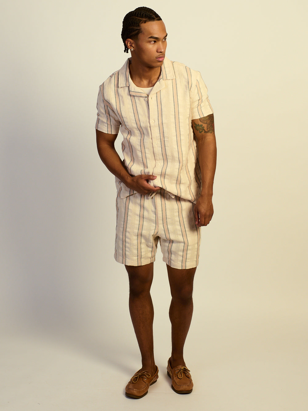 KOLBY STRIPED SHORT - NATURAL