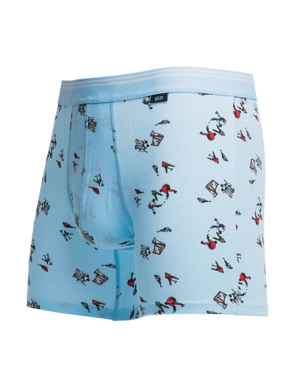 KOLBY PRINTED BOXER BRIEF - BLUE